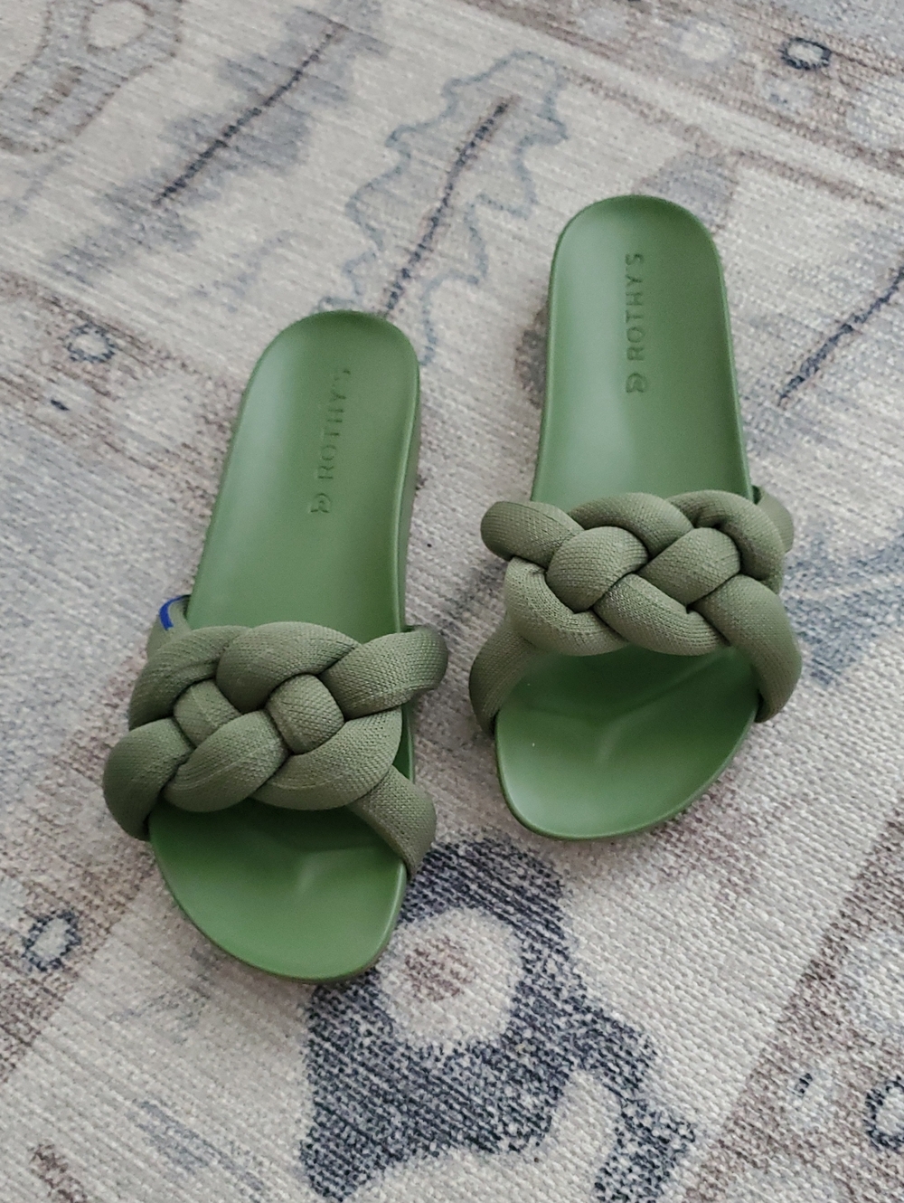 Rothy's Palm Bubble Slide Sandals Braided Slip On Flats Shoes Sz7